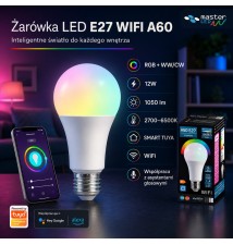 Żarówka LED E27 WIFI A60 RGB+WW/CW 12W TUYA | LVT