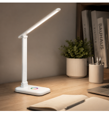 Alma LED RGB + CCT 12W White Desk Lamp | LVT