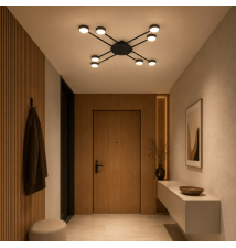 Żyrandol LED GX53 Zibo x8 czarny | LVT