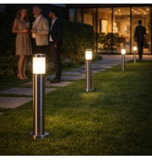 Lampa ogrodowa LED E27 Manila stojąca 65cm srebrna | LVT