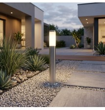 Manila E27 LED Garden Floor Lamp, 65 cm, Silver | LVT