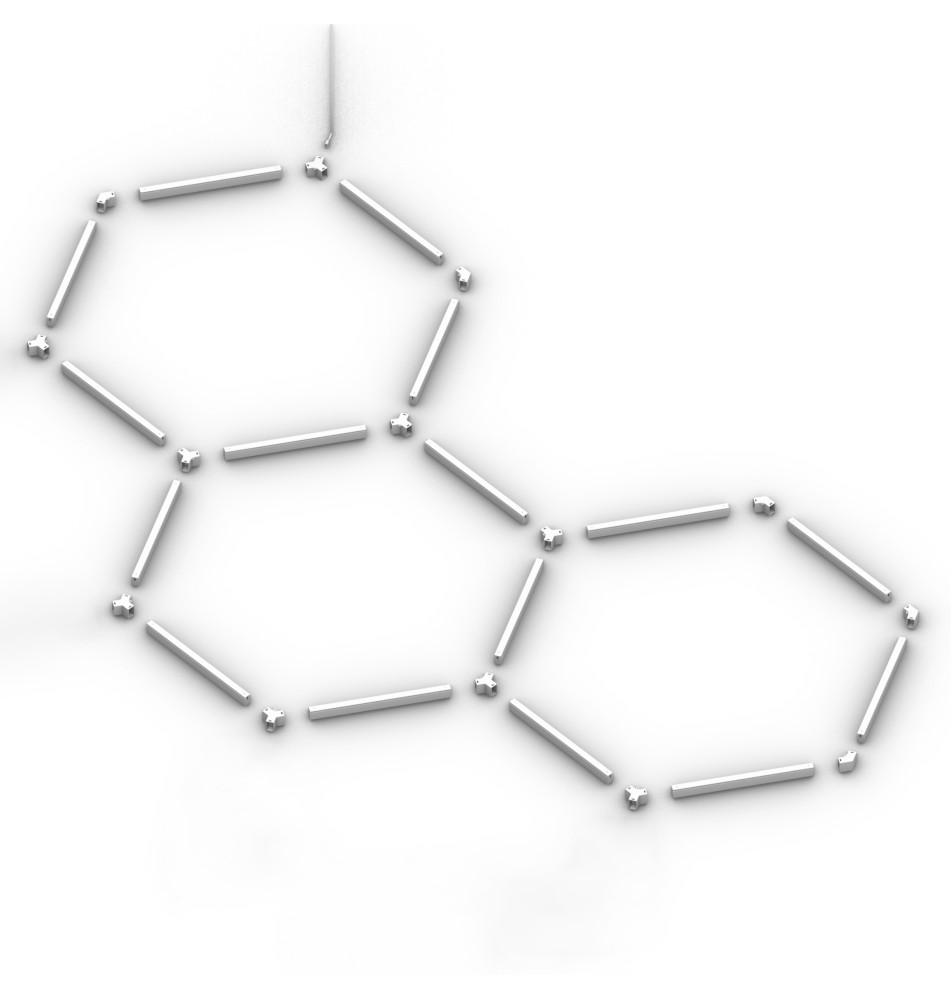 Hexagon 3S 128W 252x97cm LED Light, 6500K Set | LVT
