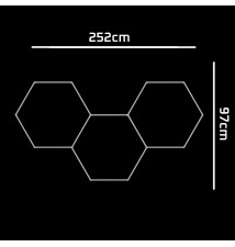 Lampa LED Hexagon 3S 128W 252x97cm zestaw 6500K | LVT