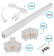 Lampa LED Hexagon 3S 128W 252x97cm zestaw 6500K | LVT