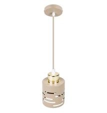 Elen E27 Pendant Light x1, Beige + Gold | LVT