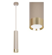 Lampa wisząca Keon GU10 x1 beż+złoty | LVT