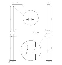 Lampa ogrodowa LED 30W Posti 250cm 90° 4000K czarn | LVT