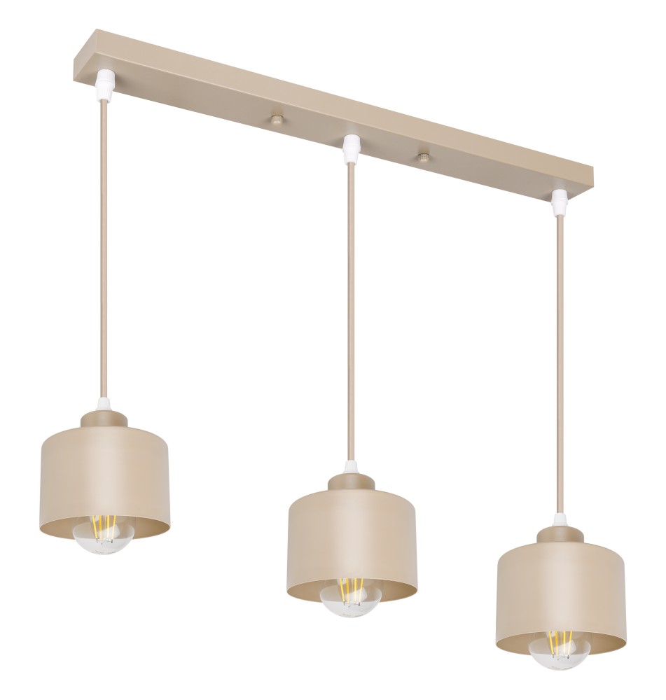 Elza E27 Pendant Light, 3-Light, 50 cm, Beige | LVT