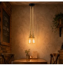Oprawa wisząca E27 Sznur 120cm x2 czarna | LVT