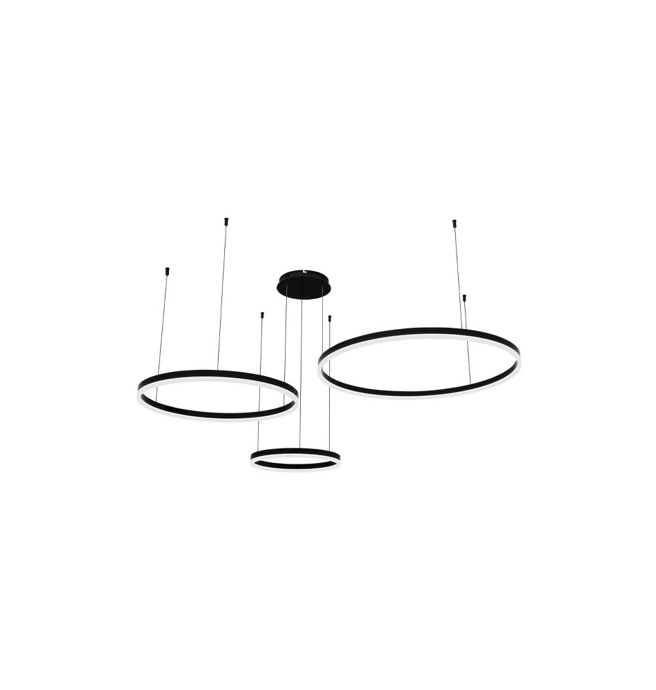 Żyrandol LED Mundo 40/60/80cm 72W czarny 3CCT pilot | LVT