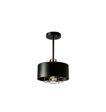 Kinkiet E27 LED Nilo 20cm czarny+miedź | LVT