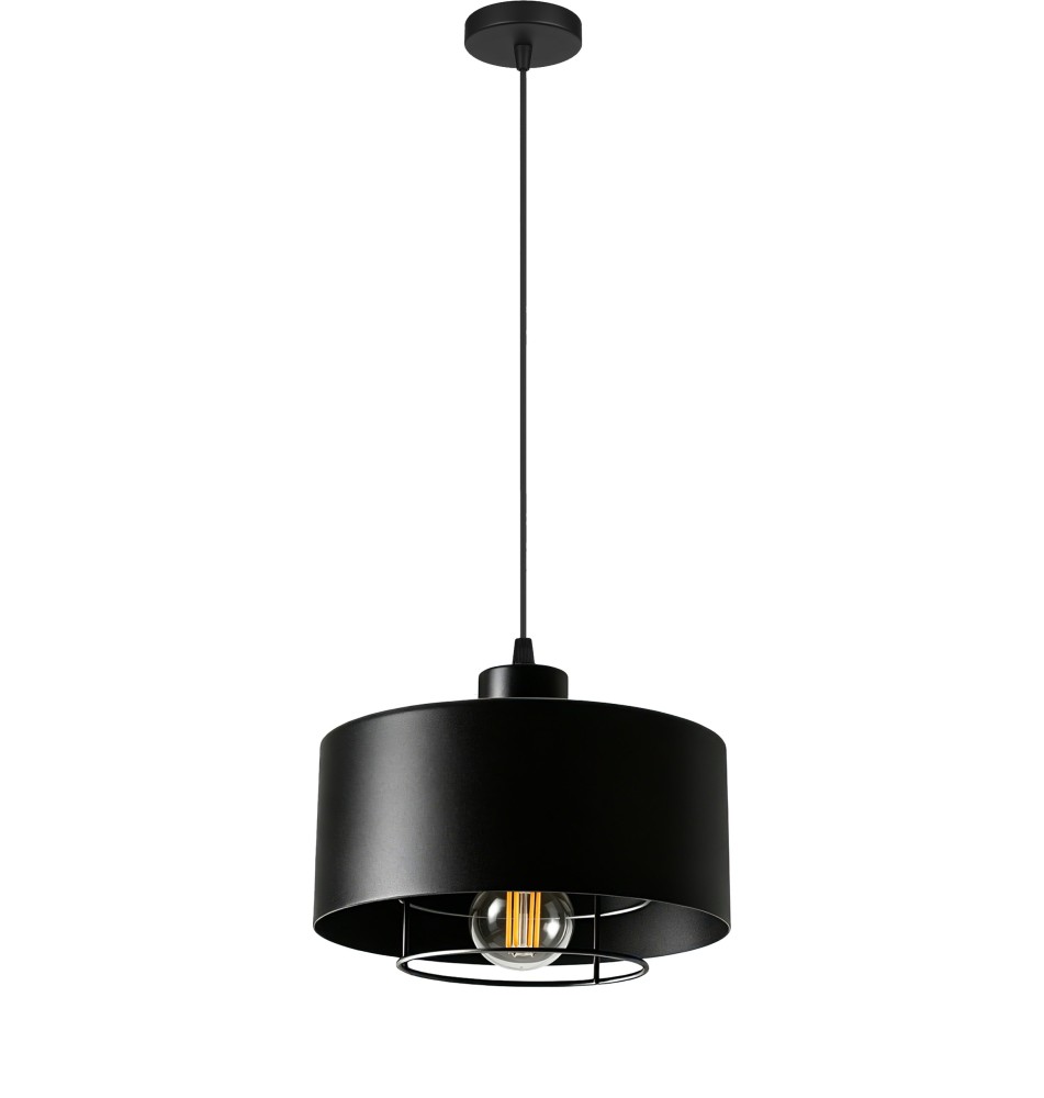 Nilo 20 cm Black E27 Pendant Light | LVT