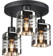 Senti E27 LED Wall Sconce, Set of 3, Black, Round | LVT