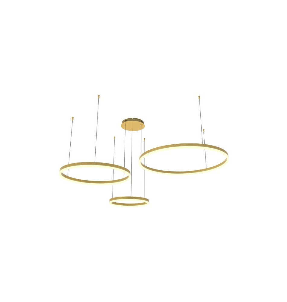 Żyrandol LED Mundo 40/60/80cm 72W złoty 3CCT pilot | LVT