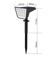 Lampa LED solarna wbijana reflektor RGBW | LVT