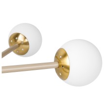 Żyrandol LED E27 Bali-12 74cm x6 beż+złoty | LVT