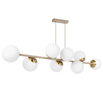 Bali-12 E27 Pendant Light, 120 cm x 8, Beige + Gold | LVT