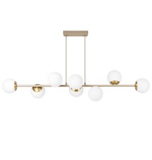 Bali-12 E27 Pendant Light, 120 cm x 8, Beige + Gold | LVT
