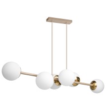 Bali-12 E27 Pendant Light, 90 cm x 6, Beige + Gold | LVT