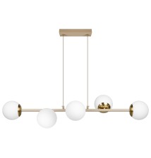 Oprawa wisząca E27 Bali-12 90cm x6 beż+złoty | LVT