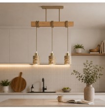 Oprawa wisząca E27 Elen x3 50cm beż+złota+WD | LVT