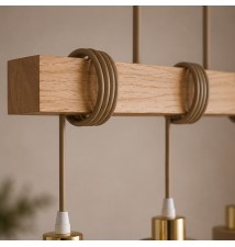 Oprawa wisząca E27 Elen x3 50cm beż+złota+WD | LVT