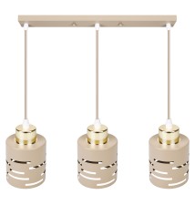 Oprawa wisząca E27 Elen x3 50cm beż+złota | LVT