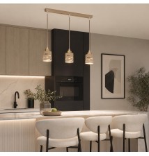 Oprawa wisząca E27 Elen x3 50cm beż+złota | LVT