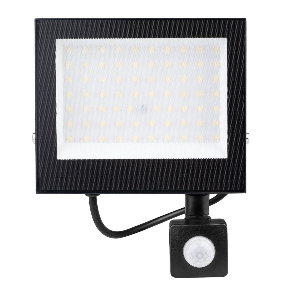 Mola2 50W 4500K Black SMD LED Floodlight with PIR Sensor | LVT