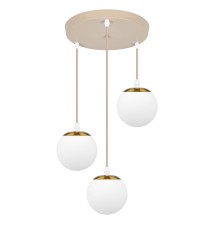 Oprawa wisząca E27 Bali-12 50cm x3-2 beż+złoty | LVT