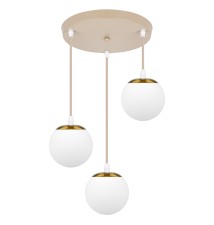 Oprawa wisząca E27 Bali-12 50cm x3-2 beż+złoty | LVT