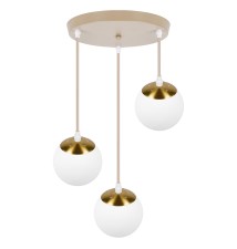 Bali-12 E27 Pendant Light, 50 cm x 3, 2-pack, Beige + Gold | LVT