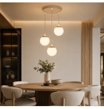 Oprawa wisząca E27 Bali-12 50cm x3-2 beż+złoty | LVT