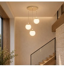 Bali-12 E27 Pendant Light, 50 cm x 3, 2-pack, Beige + Gold | LVT