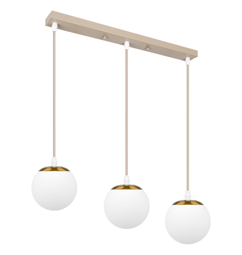 Oprawa wisząca E27 Bali-12 50cm x3-1 beż+złoty | LVT