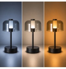 Lampa stołowa LED Kampi 3CCT akumulator czarna | LVT