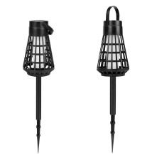 Lampa LED solarna wbijana latarnia 50cm ogień 2w1 | LVT