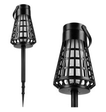 Lampa LED solarna wbijana latarnia 50cm ogień 2w1 | LVT