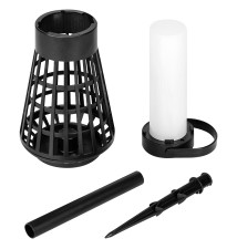 Lampa LED solarna wbijana latarnia 50cm ogień 2w1 | LVT