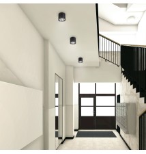 Oprawa natynkowa AR111 okrągła 110x118 IP20 czarna | LVT