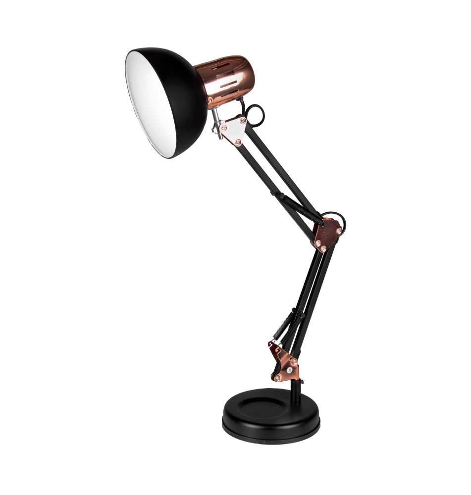 Lampa biurkowa kreślarska E27 czarna + złota