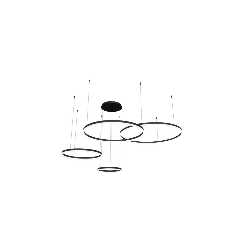 Żyrandol LED Mundo 40/60/80/100cm 119W czarny 3CCT | LVT