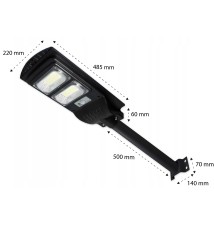 100W IP65 Solar LED Street Light with Remote Control, 6000K | LVT