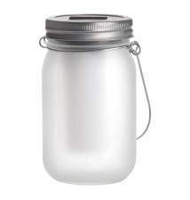 Lampa LED solarna dekoracyjna słoik płomień