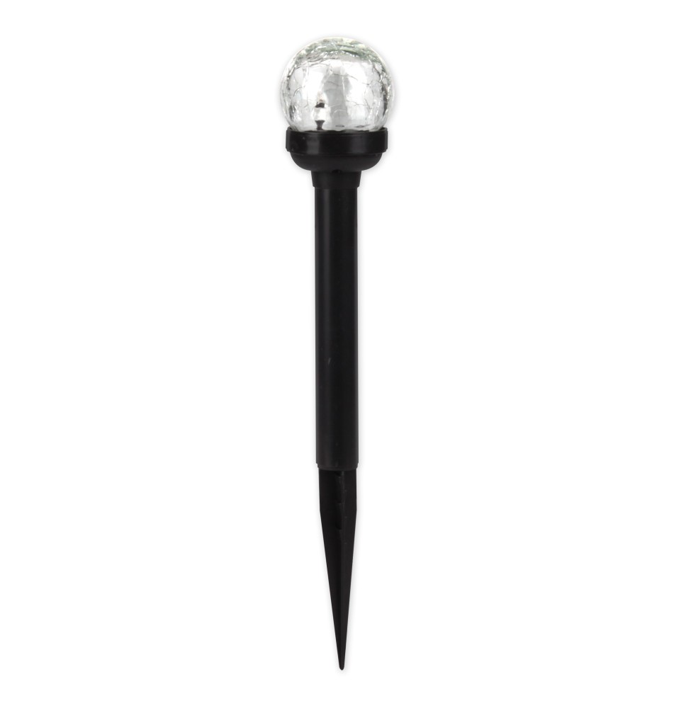 6 cm Solar-Powered LED Glass Ball Stake Light | LVT