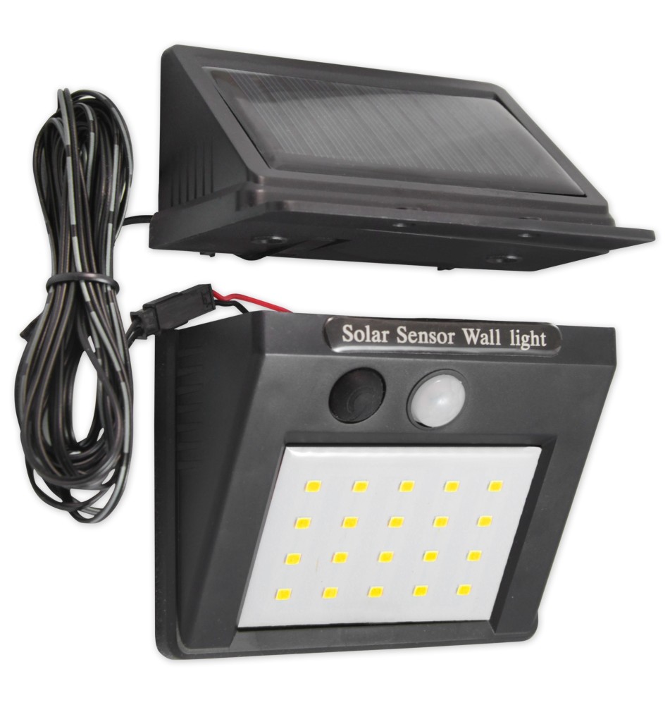 Lampa LED solarna 30xSMD czujnik ruchu 2,5m kabel | LVT