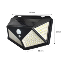 Lampa LED solarna 100xSMD czujnik ruchu i zmierzchu