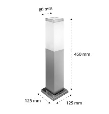 Havana E27 LED Garden Floor Lamp, 45 cm, Silver | LVT