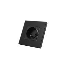 Gniazdo 230V do ramek pojedyncze francuskie czarne