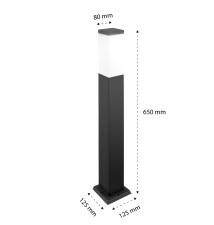 Havana E27 LED Garden Floor Lamp, 65 cm, Black | LVT